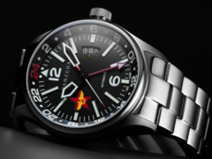 Het Panzera Flieger 45G pilotenhorloge (foto) wordt aangedreven door het Seiko NH34A automatische GMT-uurwerk en heeft een gangreserve van 41 uur. (Afbeelding bron: Panzera)