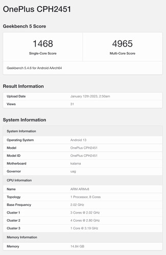 (Beeldbron: Geekbench)