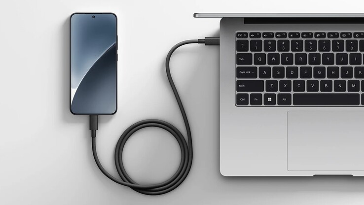De Xiaomi 6A High-Speed USB4 Gevlochten USB-C naar USB-C Kabel (1m). (Afbeeldingsbron: Xiaomi)