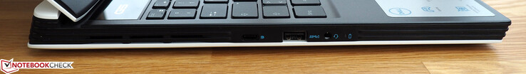 Links: USB type-C (with DisplayPort), USB type-A, 3.5-mm-klink