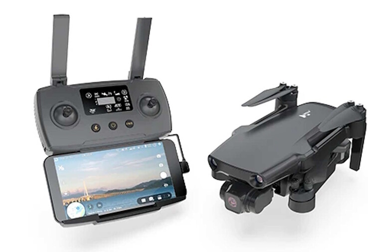 De controller gebruikt een smartphone als display. (Afbeeldingsbron: Hubsan)
