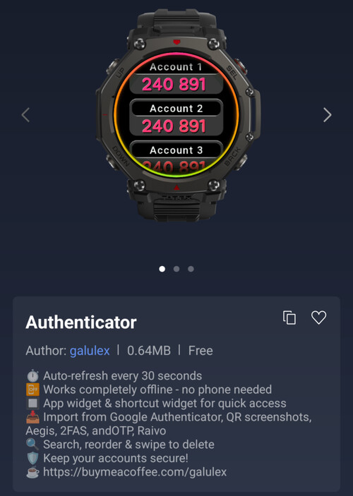 De Authenticator Mini-app voor Amazfit Smartwatches