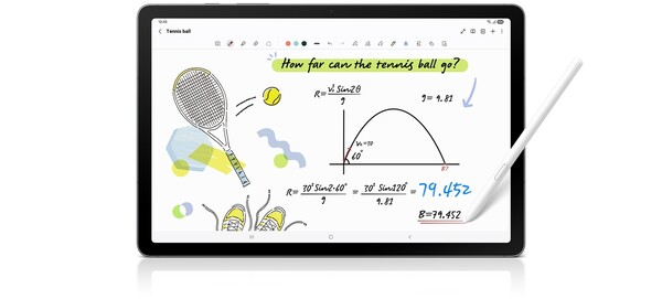 De Galaxy Tab S10 Lite heeft een functie voor het oplossen van wiskunde ingebouwd in de Samsung Notes-app. (Afbeeldingsbron: Samsung)