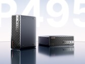De afbeelding toont de minisforum MS-S1 mini-pc met een volume van slechts 3,5 liter, die is uitgerust met de krachtigste Gorgon Halo APU