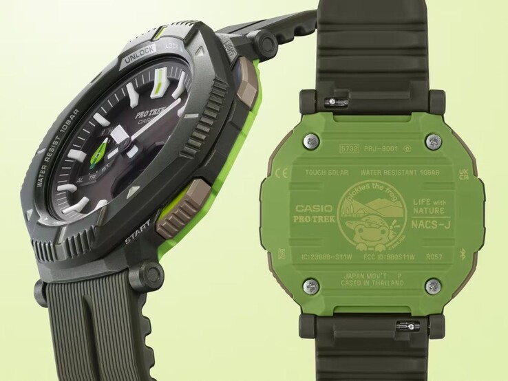 Het Casio Pro Trek x The Nature Conservation Society of Japan x Pickles de Kikker PRJ-B001NJ-3 horloge