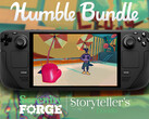 Alle games in de Serenity Forge-collectie kunnen worden gekocht voor een minimumbetaling van $12. Afgebeeld: Steam Deck running Smile For Me (bron: Humble Bundle en Steam - bewerkt)