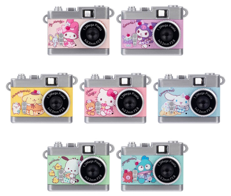 Zeven Sanrio karaktermodellen van de Kenko Tokina Pieni II speelgoedcamera zijn beschikbaar. (Afbeeldingsbron: Kenko Tokina)