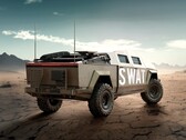 Rendering van een aangepaste Tesla Cybertruck. De Las Vegas Metropolitan Police Department heeft 10 exemplaren van de elektrische pick-uptruck gekregen (Afbeeldingsbron: Sheriff_LVMPD op X)