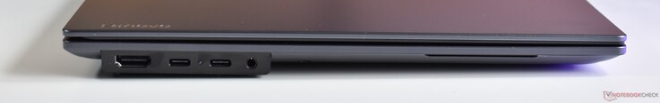links: HDMI, 2x Thunderbolt 4, 3,5 mm audio