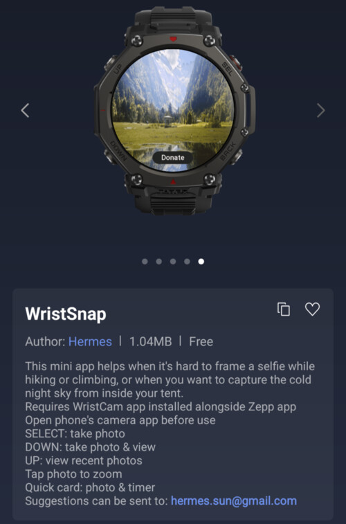 De WristSnap Mini-app voor Amazfit Smartwatches