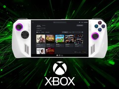 Asus ROG Ally met Xbox schermvullende ervaring (Afbeelding bron: Asus, Microsoft Xbox Gaming met bewerkingen)