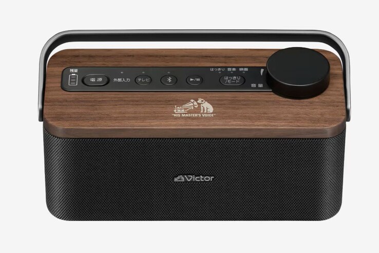 De JVC Kenwood SP-WS10BT draagbare TV-luidspreker heeft een grote volumeknop die gemakkelijk te vinden is in het donker. (Afbeeldingsbron: JVC Kenwood)