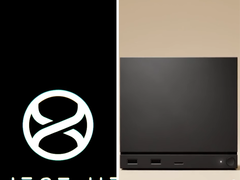 Het Project Helix-logo naast een afbeelding van de Steam Machine