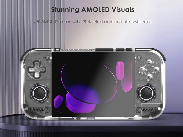 De Retroid Pocket Nova is voorzien van een 120 Hz 4:3 AMOLED-scherm.