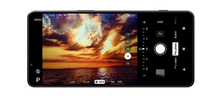 Sony's camera UI lijkt ongewijzigd te zijn ten opzichte van die van de Xperia 1 VI. (Afbeeldingsbron: Sony)