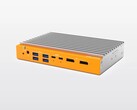De OnLogic Helix 320 ventilatorloze mini-pc kan worden uitgerust met een Intel-CPU met maximaal 8 cores en heeft een aluminium behuizing in zilver met een oranje voorzijde