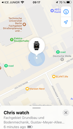 Locatie correct getraceerd, verkeerde vermelding op Google Maps - het horloge bevindt zich eigenlijk in een klimhal