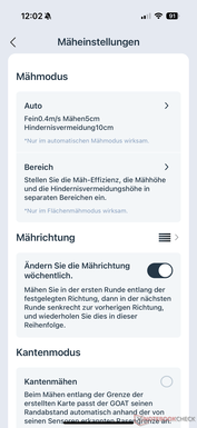 Maaierinstellingen (2)