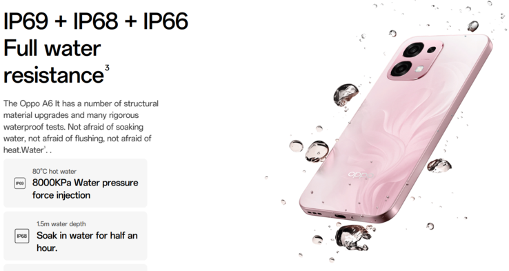 De smartphone biedt bescherming tegen stof en water. (Afbeeldingsbron: Oppo)