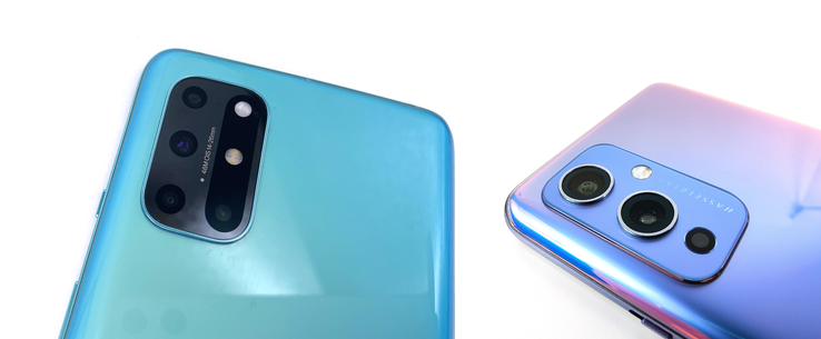 Camera's in de OnePlus 8T (links) en OnePlus 9 (rechts)