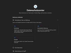 Screenshot van het privacycentrum van ChatGPT met de onderwerpen ‘geheugen’, ‘gepersonaliseerde advertenties’ en ‘locatie’