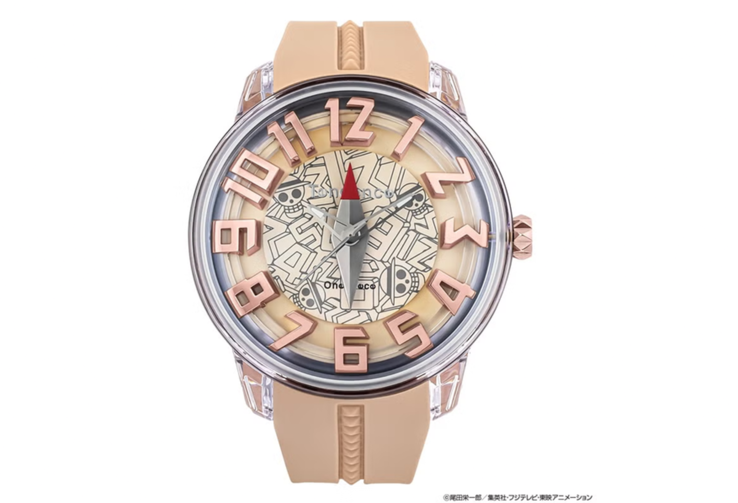 Tendence One Piece Log Pose TY023009-P-horloge met een bolvormig horlogeglas en een bewegende centrale wijzer.
