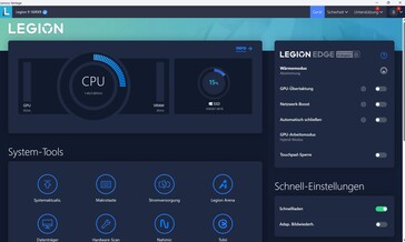 Beginscherm van de Lenovo Vantage