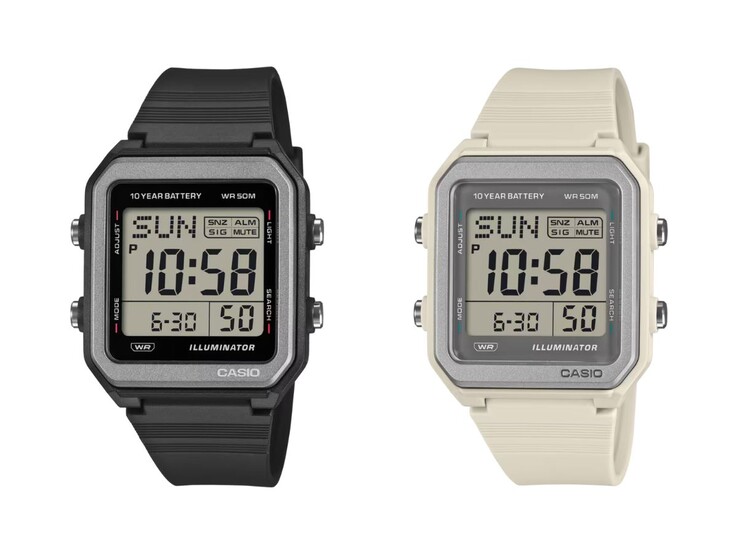 De Casio W221H-1AV (links) en W221H-8AV (rechts) horloges