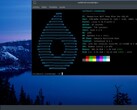 OmegaLinux 2026.02.21 bureaublad met terminalvenster met nieuwe Arch Linux basisversie