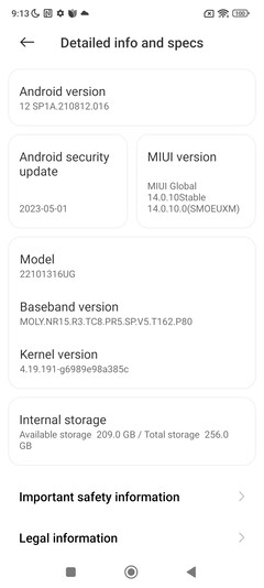 Software van de Xiaomi Redmi Note 12 Pro+ 5G