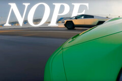 De marketing van Tesla's Cybertruck leunde zwaar op zijn prestaties in vergelijking met een Porsche 911. (Afbeeldingsbron: Tesla op YouTube - bewerkt)