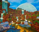 Een afbeelding van een basis in The Planet Crafter, momenteel met 50% korting verkrijgbaar op Steam.