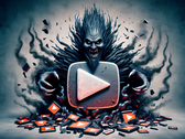 YouTube als kwaadaardige entiteit (Gegenereerd met DALL-E 3)