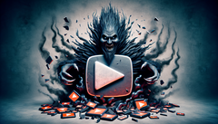 YouTube als kwaadaardige entiteit (Gegenereerd met DALL-E 3)