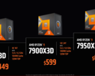 Men kan de AMD Ryzen 9 7950X3D en Ryzen 9 7900X3D op 28 februari kopen (afbeelding via AMD)