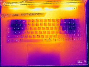 Warmtekaart van de spanning (boven)