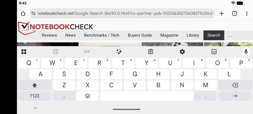 Gboard in liggende modus