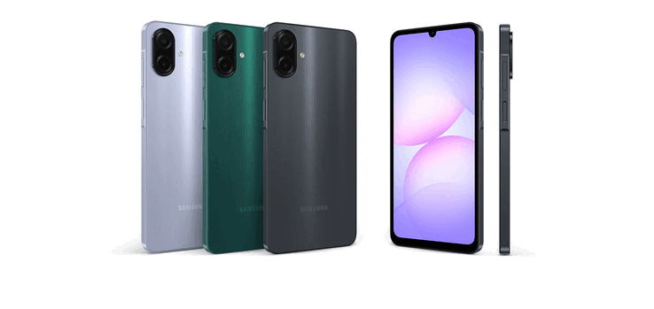 De Samsung Galaxy A07s in verschillende kleuren