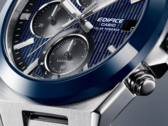 Bij de nieuwe Edifice modellen past de kleur van de bezel perfect bij de wijzerplaat. Afgebeeld - een close-up van de glasring van de Casio Edifice EFS-S650D-2A. (Afbeelding bron: Casio) 