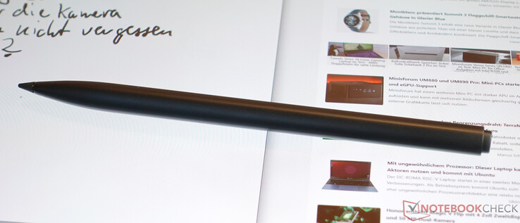 Stylus op het aanraakscherm