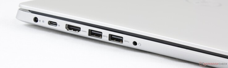 Links: AC-voeding, USB 3.1 Type-C Gen. 1 met DP/Power Delivery, HDMI 1.4a, 2x USB 3.1 Gen. 1 Type-A, 3.5-mm combo-audio