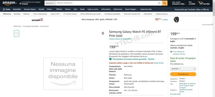 De Amazon-vermelding (Afbeeldingsbron: YTechB)
