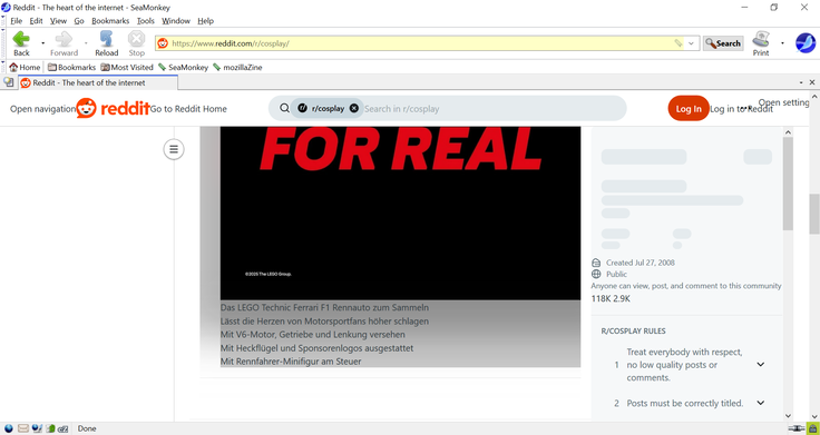 Versie 2.53.22: Reddit-knoppen en berichten met meerdere afbeeldingen zien er verschrikkelijk uit (Afbeeldingsbron: Screenshot - Notebookcheck)
