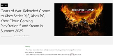 Xbox Wire Gears of War: Reloaded aankondiging (bron: Xbox Wire)