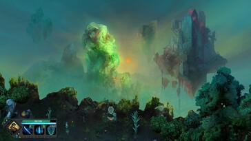 Een afbeelding van een groen landschap in Children of Morta.