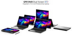 GPD Duo met twee 13,3-inch OLED-panelen van Samsung (Afbeelding bron: GPD)