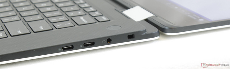 Rechts: 2x USB 3.1 Type-C, 3.5-mm combo-audio, Noble Lock