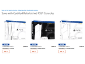 Een screengrab van Sony's Certified Refurbished PlayStation 5-consoles op PlayStation Direct