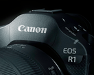 Een close-up van de Canon EOS R1. 