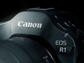 Een close-up van de Canon EOS R1. 